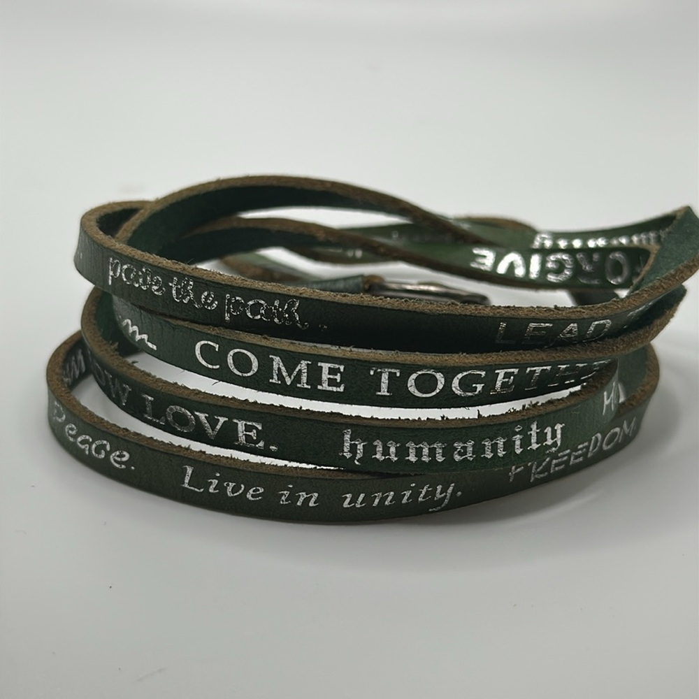 Humanity for all leather Forest Green Wrap-Around Bracelet
